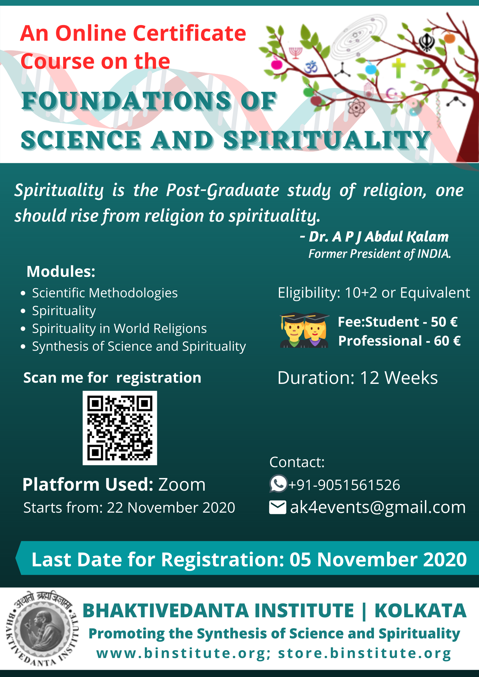 MOOC Science & Spirituality Poster MOOC Science & Spirituality